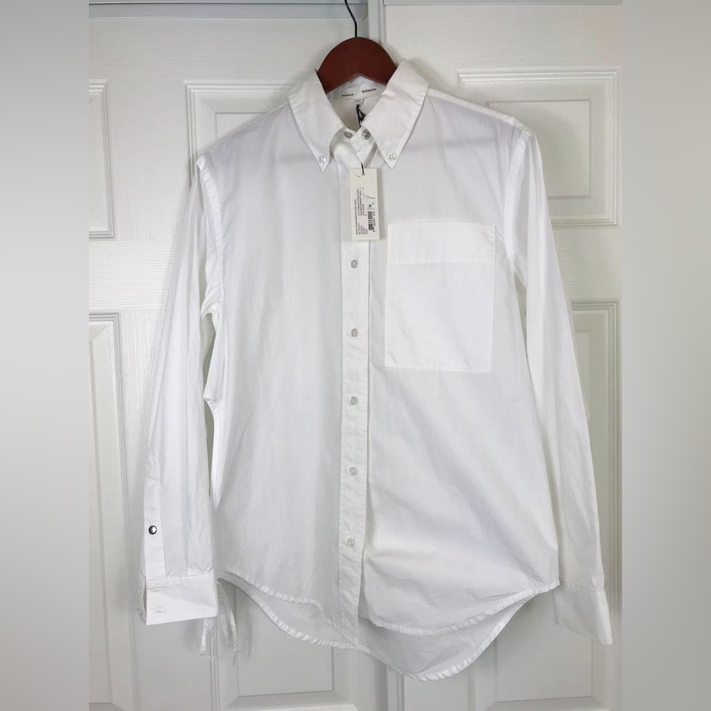 NWT Proenza Schouler Cotton Collared Button Down Shirt Blouse Sz S
